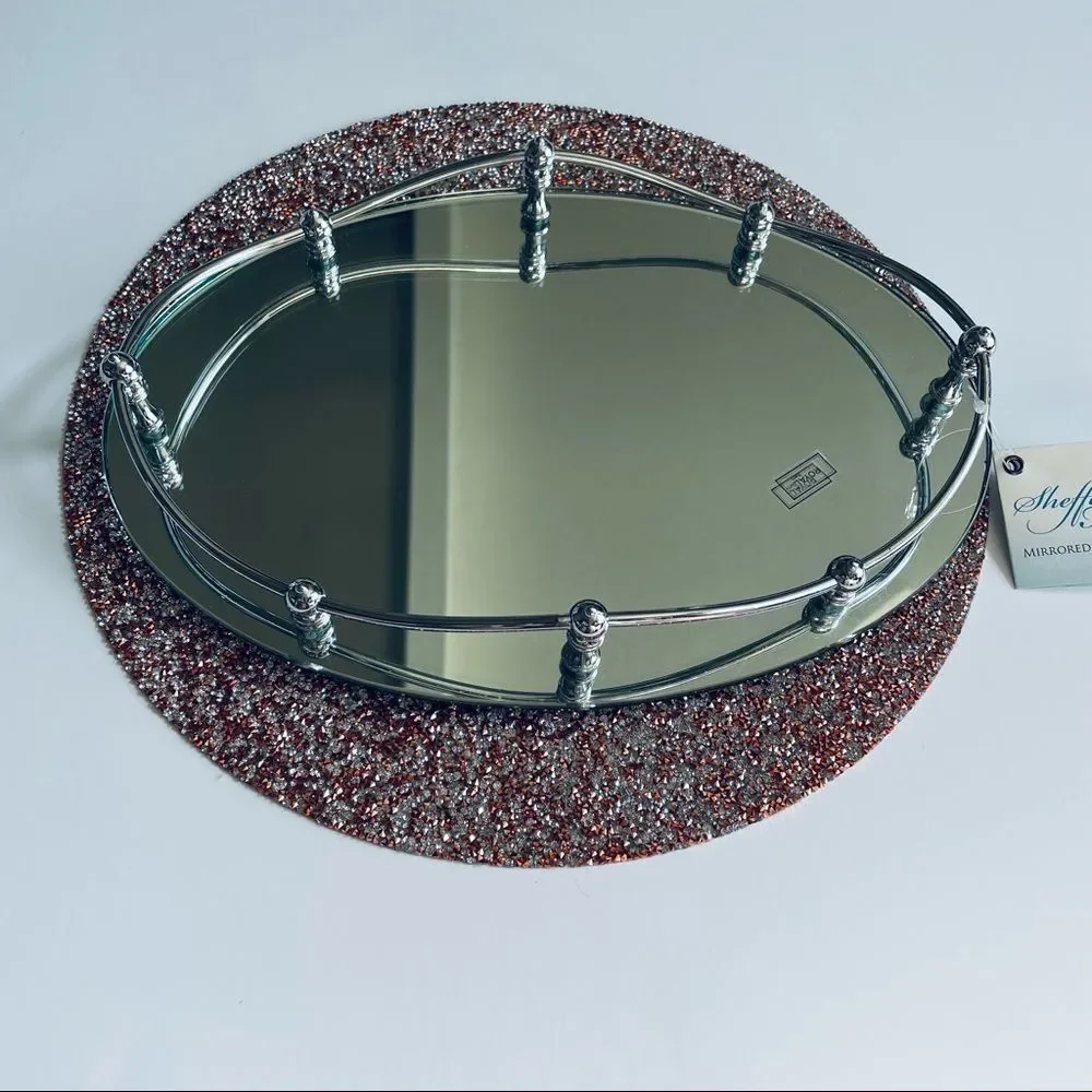 Unique vintage Sheffield Home mirrored vanity tray Brand New